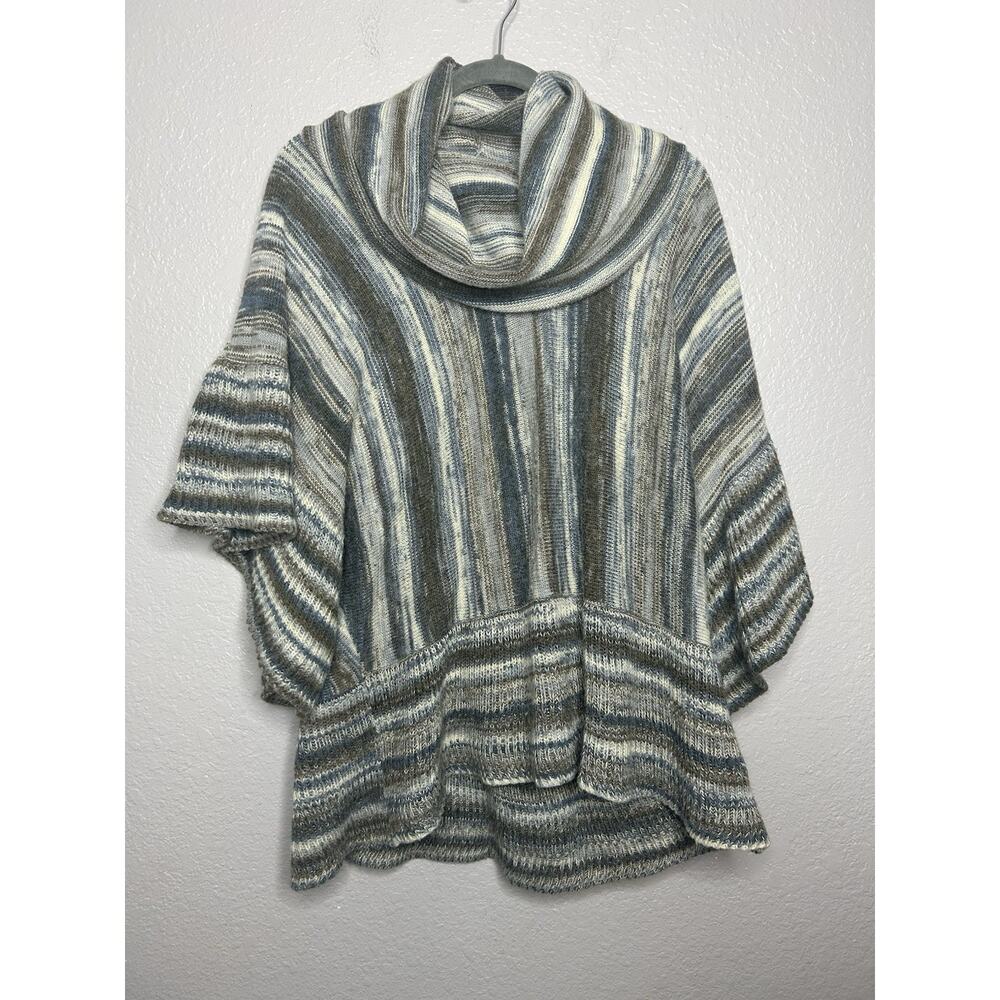 JOHN MARK Cowl Neck Knit Sweater‎ Kimono Sleeve Multicolor Boho Artsy Small Med